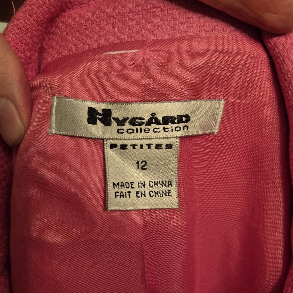 Nygard Collection Women's Feminine Silk Blend Pink Barbie Blazer Size 12 - Picture 5 of 6